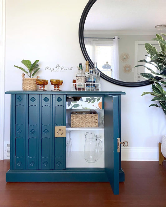 Hall Storage Cabinet/Bar in "Jitterbug" with Gold Hardware