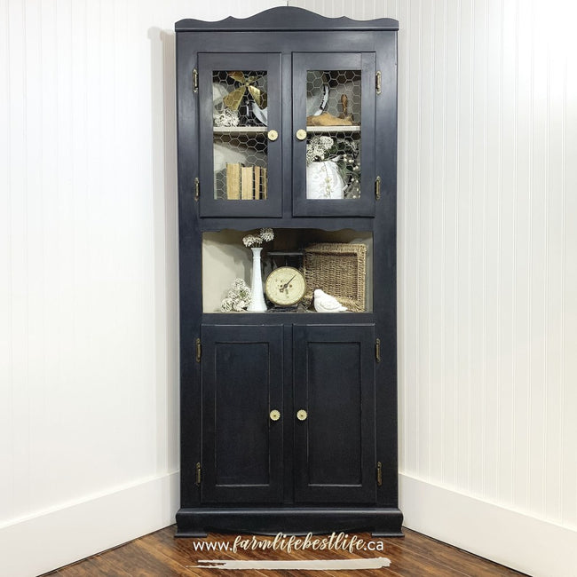 Corner Storage Cabinet in "Liquorice"