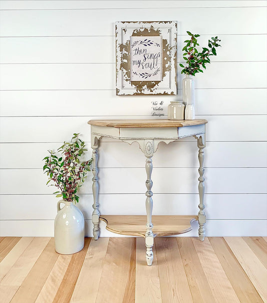 Accent/End Table in "Sunday Tea" with Natural Wood Top