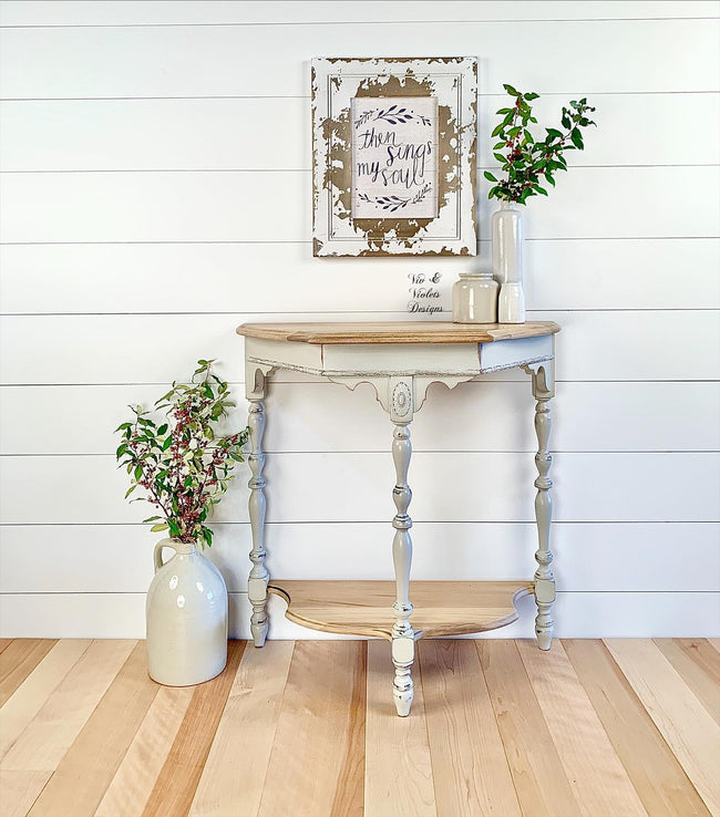 Accent/End Table in "Sunday Tea" with Natural Wood Top