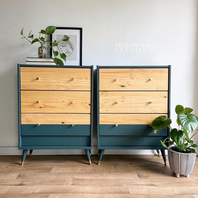 Tables in "Jitterbug" with Natural Wood Drawers