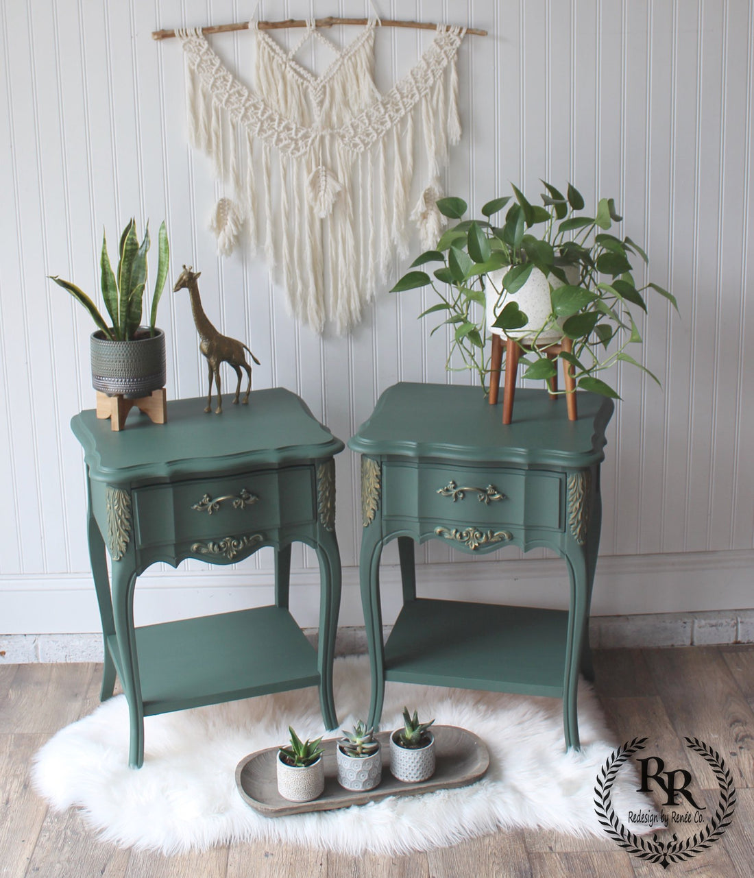 Decorative Tables in "Hollow Hill" with "Gold Wax"