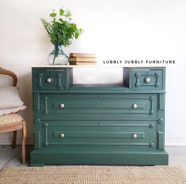 Storage Cabinet/Dresser in "Hollow Hill" with Natural Wood Top