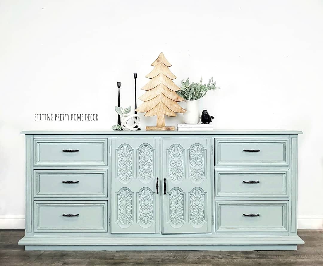 Large Buffet/Dresser in Dune Grass with Pewter Accents