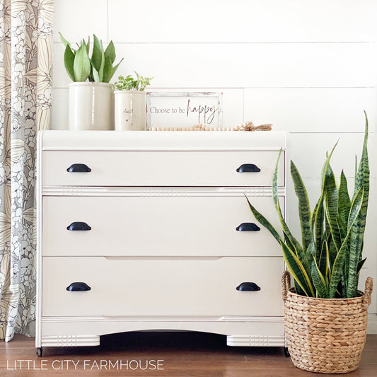 Waterfall Three Drawer Dresser in "Crinoline"