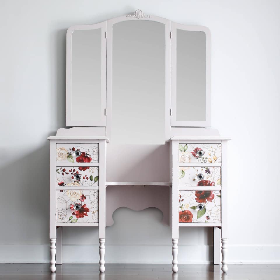 Floral Vanity with Mirror in "Darling"