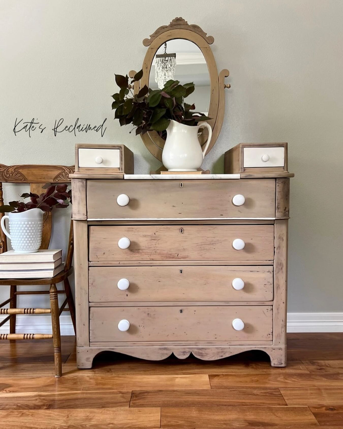 Dresser in a wash of "Driftwood"