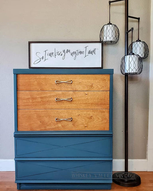 Modern Five Drawer Dresser in a mix of "Bliss" and "Jitterbug"