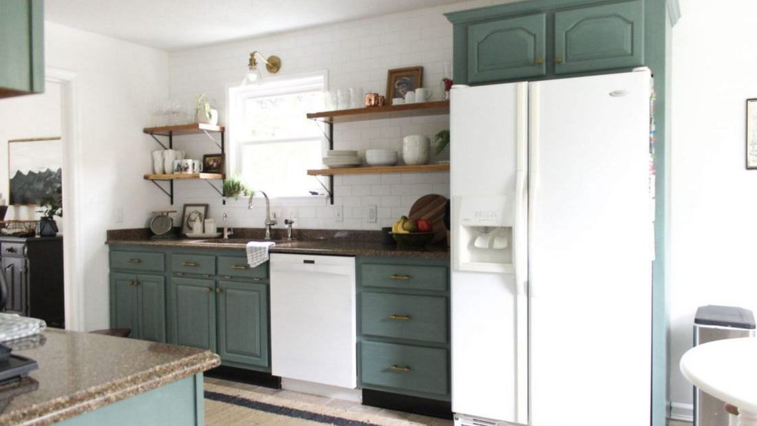 Kitchen Cupboards painted in "Wanderess"