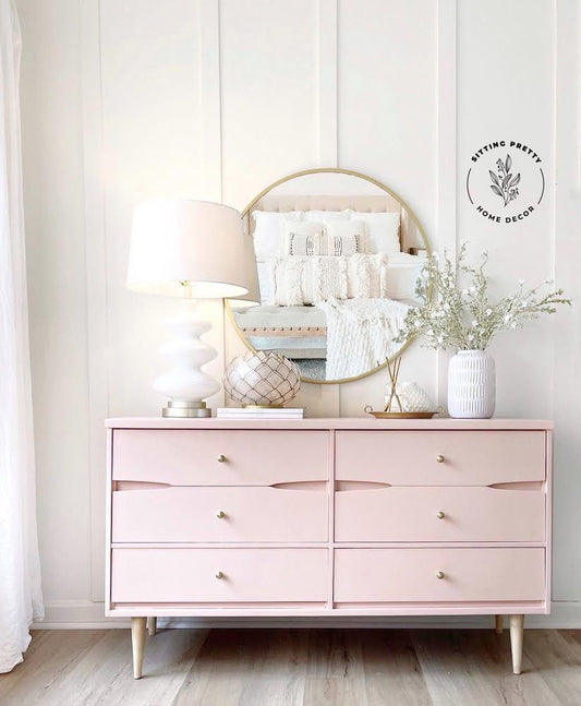 Six Drawer Dresser in "Ooh La La" with Gold Accents