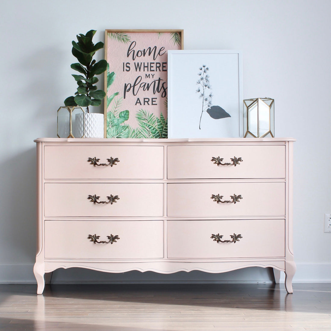 Curvy French Provincial Six Drawer Dresser in "Ooh La La"