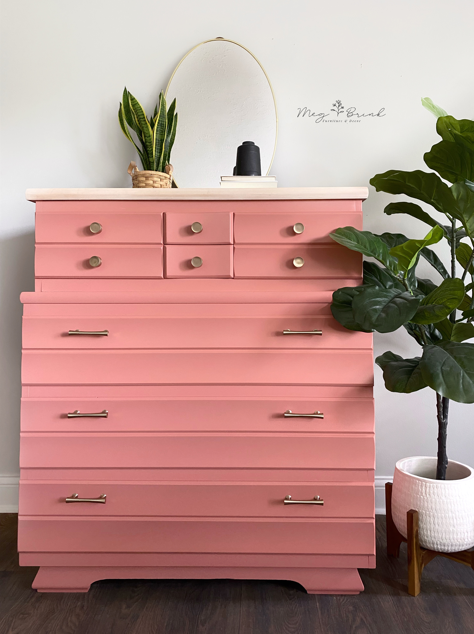 Tall Chest of Drawers in "Peachy Keen"