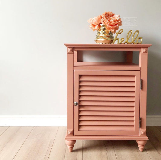 Accent Table in "Peachy Keen" with Gold Accents