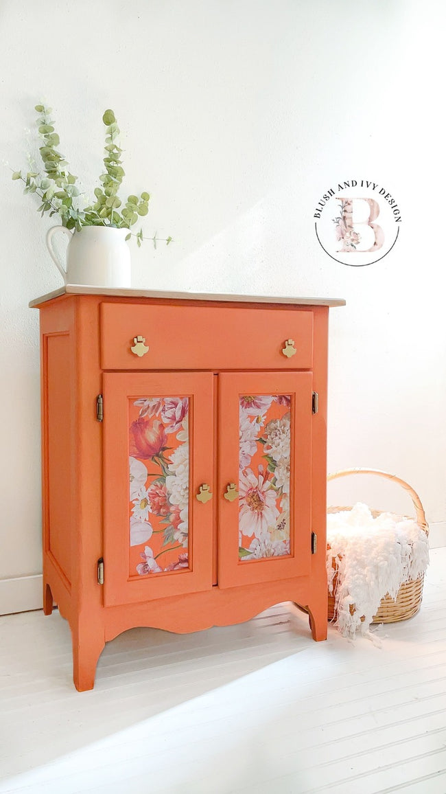 Floral cabinet in "Persimmon"