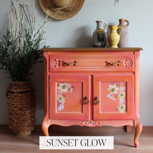 Blended coral washstand in "Sunset Glow"