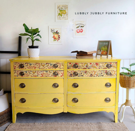 Floral detail dresser in "Yellow Wellies"