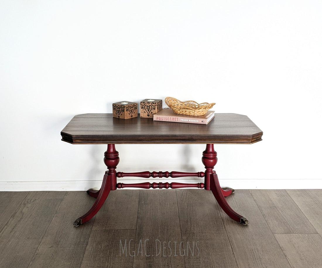 Coffee Table/Accent Table in "Cranberry Sauce" with "Graphite Glaze"