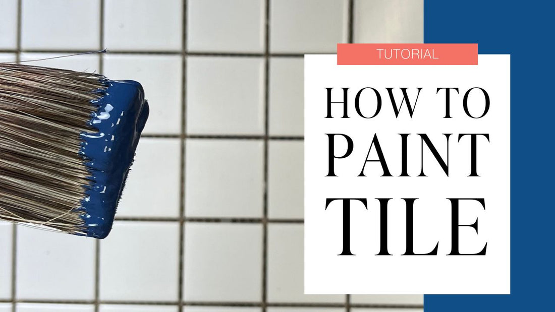 how to paint tile with chalk style furniture paint tutorial