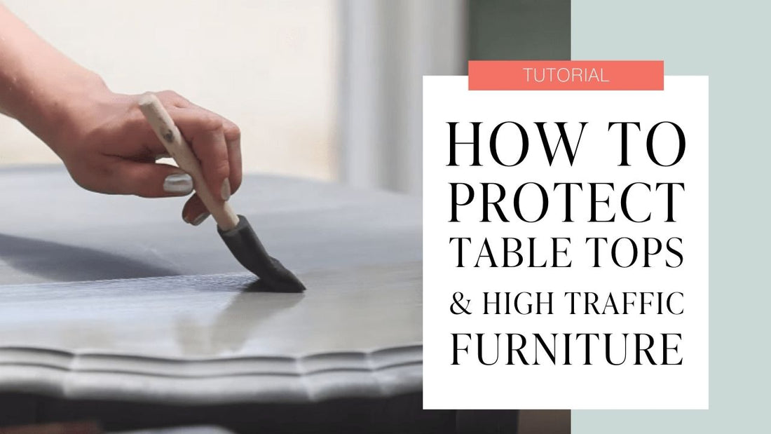 How to Finish Painted Table Tops #DIY #videotutorial #tutorial #howto #topcoat #toughcoat #sealant #furniturepainting #paintedfurniture #homedecor #tabletops - blog.countrychicpaint.com