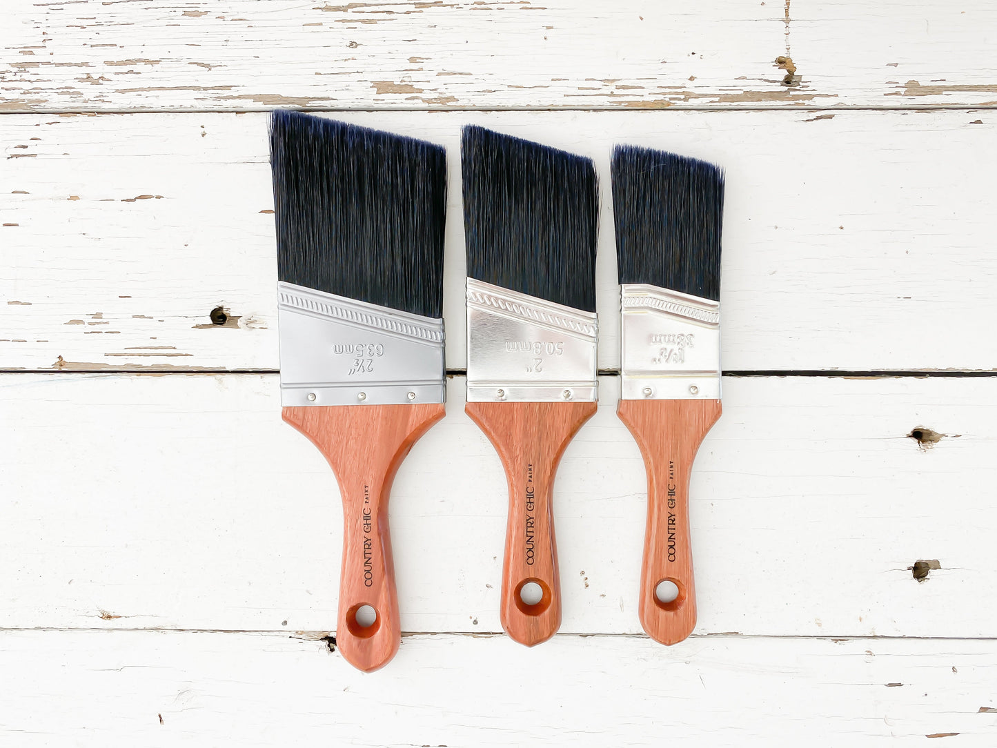 Short Handle Paint Brush - Chalk Style Synthetic Bristle Brush for Smooth Application with Water-Based Paint