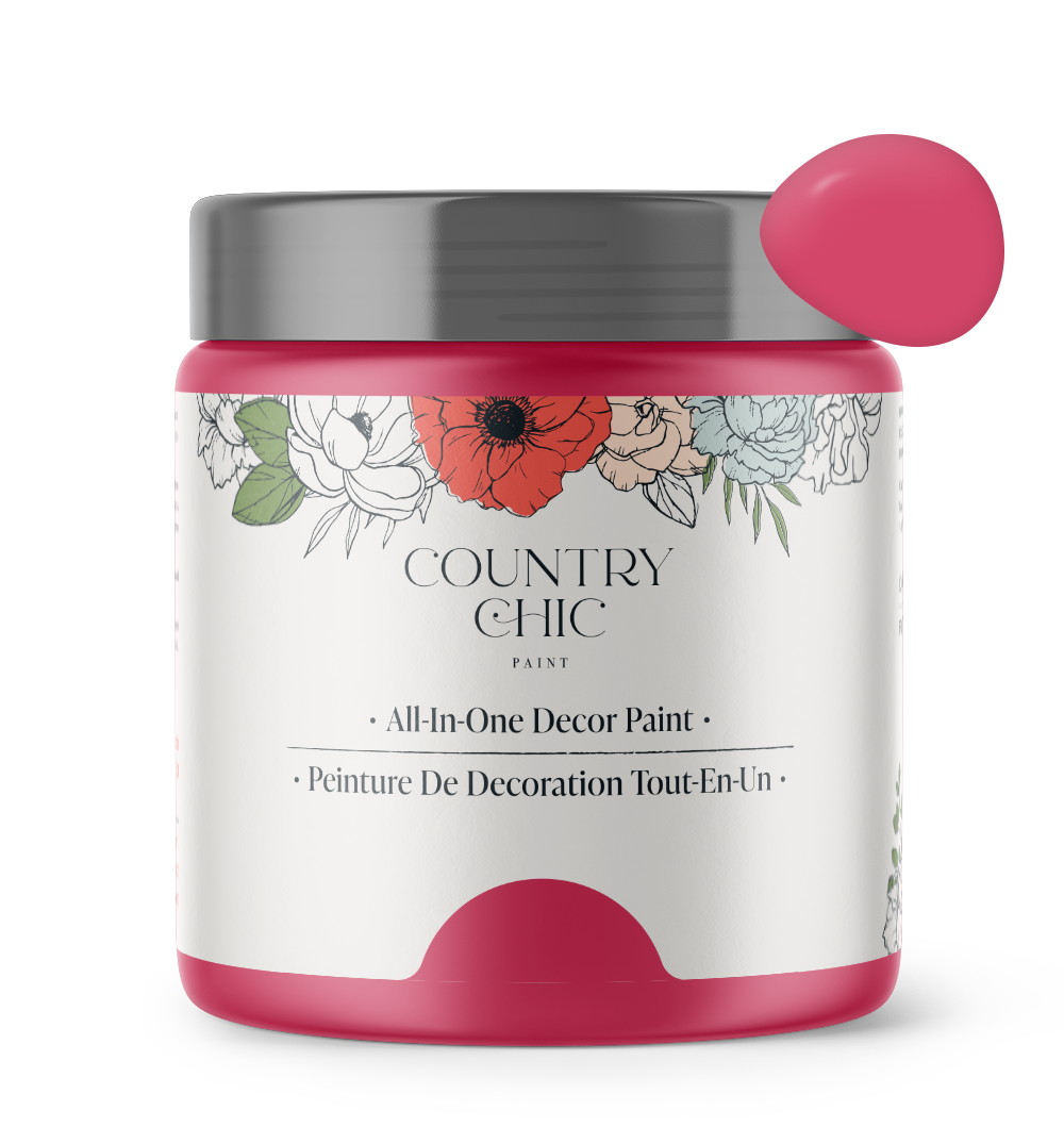 Raspberry Sorbet - Chalk Style Paint for Furniture, Home Decor, DIY, Cabinets, Crafts - Eco-Friendly All-In-One Paint