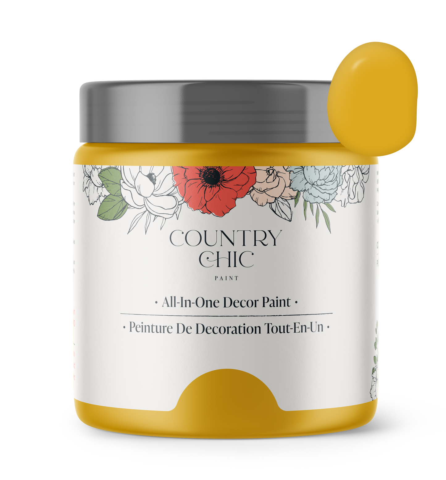 Fresh Mustard - Chalk Style Paint for Furniture, Home Decor, DIY, Cabinets, Crafts - Eco-Friendly All-In-One Paint