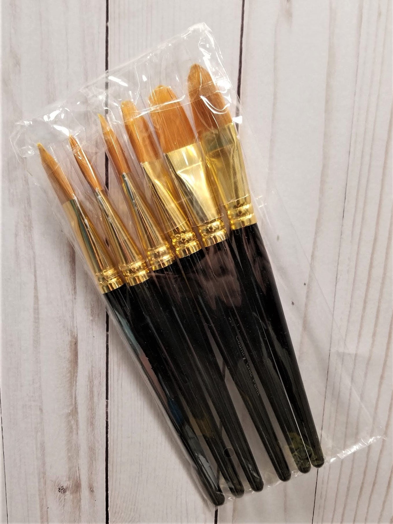 6 Country Chic Paint 3/4" filbert Brushes