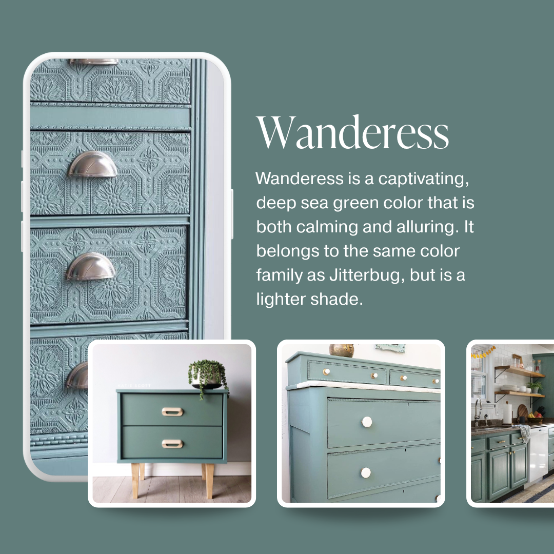 Deep sea green teal chalk furniture paint Wanderess by Country Chic Paint furniture examples