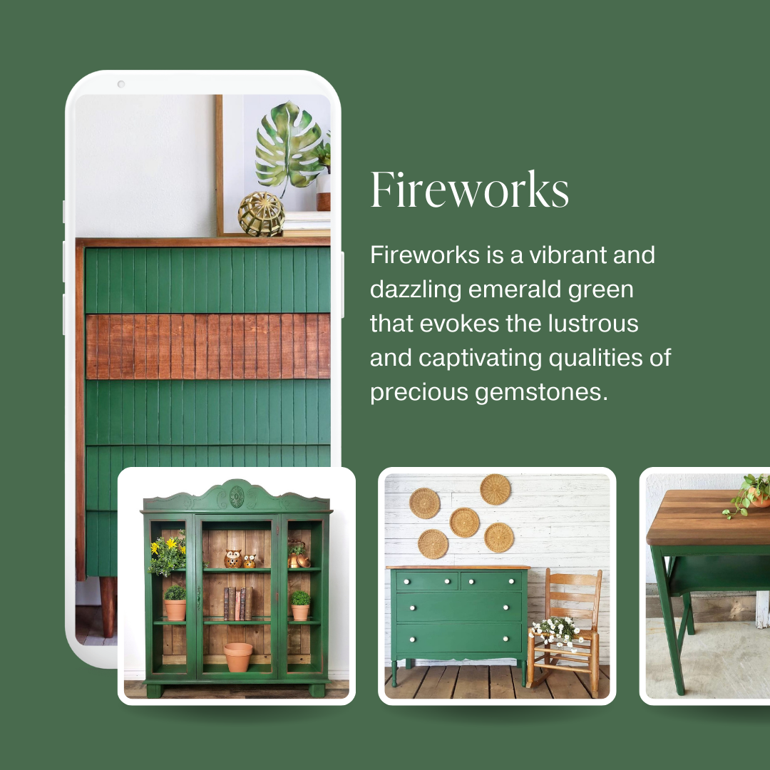 Emerald forest green chalk furniture paint Fireworks by Country Chic Paint furniture examples