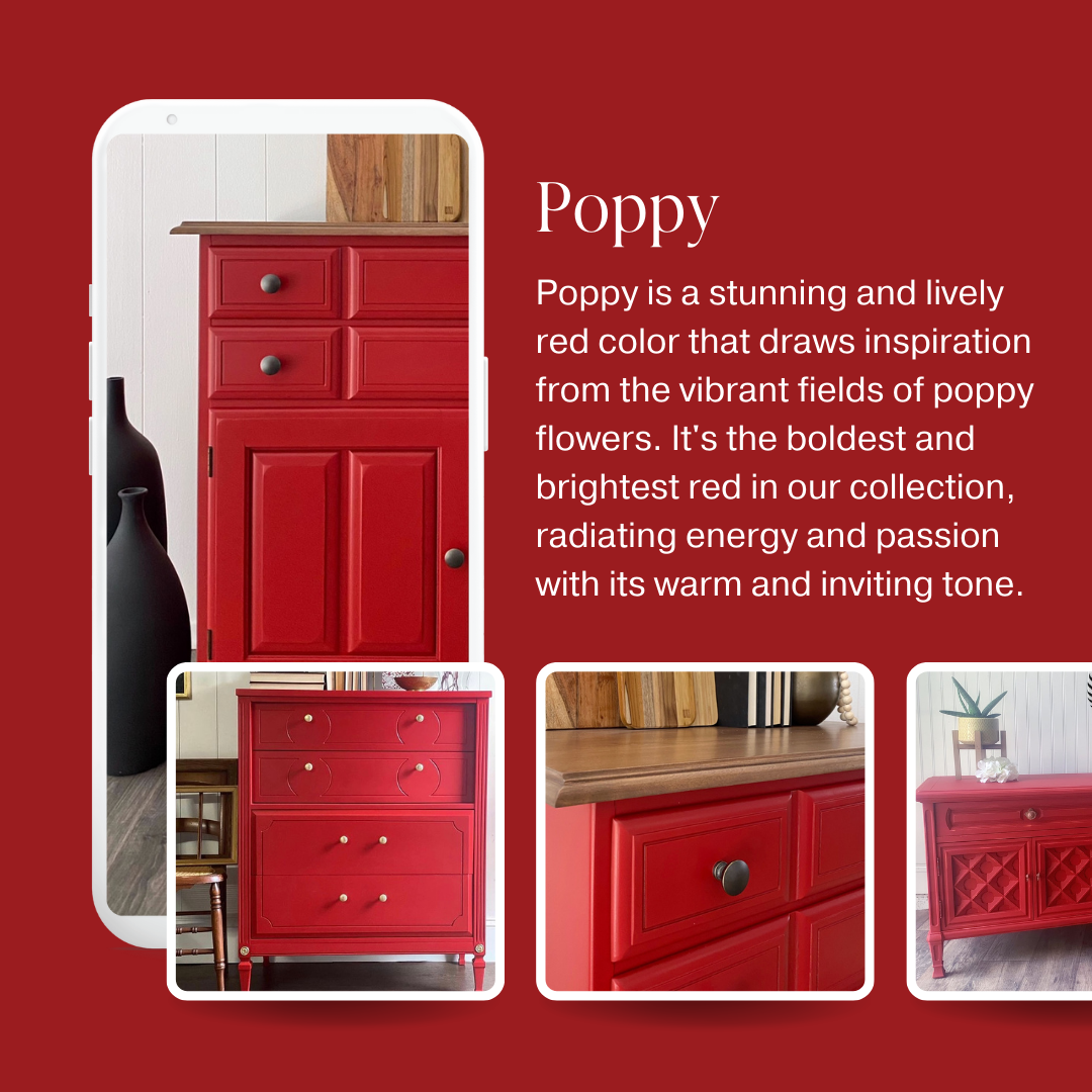 Bright red chalk furniture paint Poppy by Country Chic Paint furniture examples