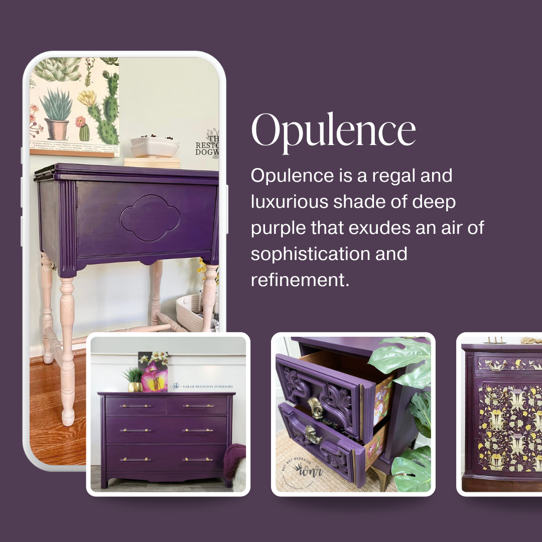 Dark plum eggplant purple chalk furniture paint Opulence by Country Chic Paint furniture examples