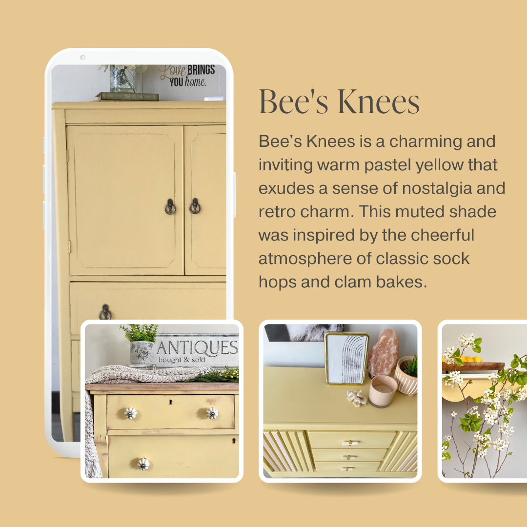 Pastel yellow chalk furniture paint Bee's Knees by Country Chic Paint furniture examples