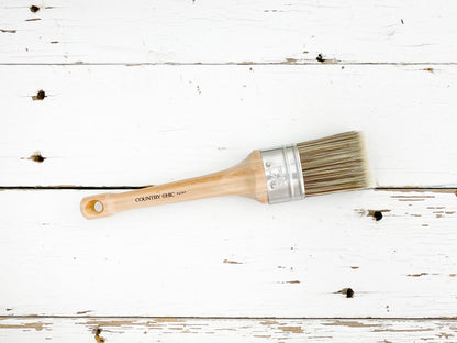 Oval Paint Brush - Chalk Style Synthetic Bristle Brush for Smooth Application with Water-Based Paint