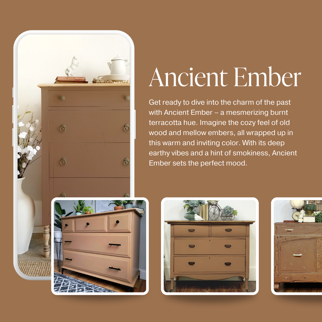 Terracotta brown chalk furniture paint Ancient Ember by Country Chic Paint furniture examples