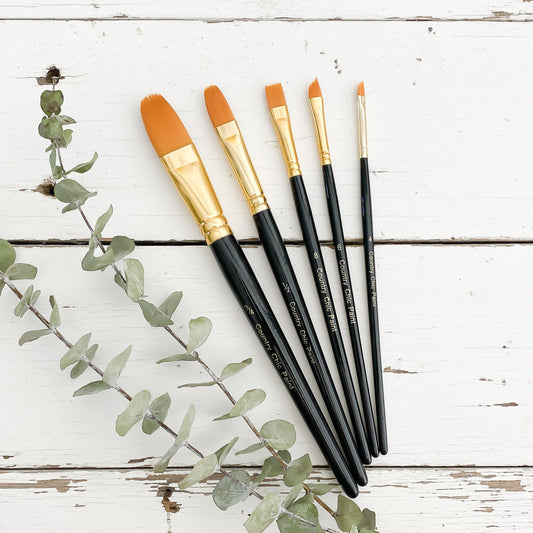 Pack of 5 Country Chic Paint Artist Brushes