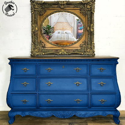 Electric cobalt royal blue chalk furniture paint Bling Bling by Country Chic Paint furniture example