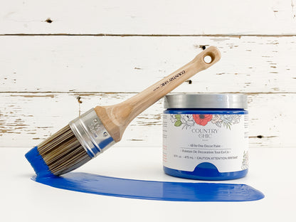 16oz jar of Country Chic Chalk Style All-In-One Paint in the color Bling Bling. Electric blue.