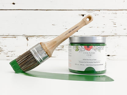 16oz jar of Country Chic Chalk Style All-In-One Paint in the color Fireworks. Emerald green.