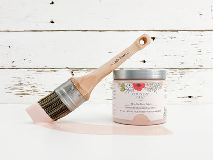 16oz jar of Country Chic Chalk Style All-In-One Paint in the color Ooh La La. Blush pink.