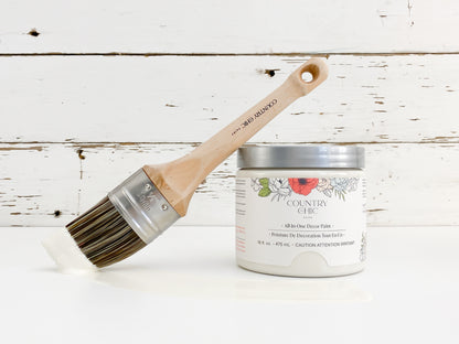 16oz jar of Country Chic Chalk Style All-In-One Paint in the color Vanilla Frosting. Light off-white.