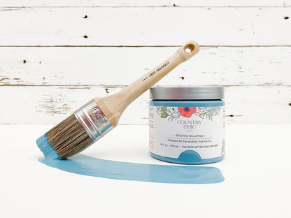 16oz jar of Country Chic Chalk Style All-In-One Paint in the color Tide Pool. Tealish-ocean blue.