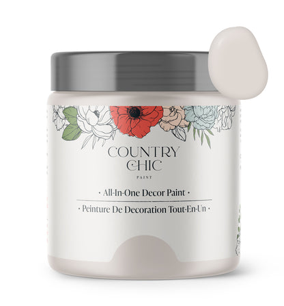 16oz jar of Country Chic Chalk Style All-In-One Paint in the color Darling. Pastel pink.