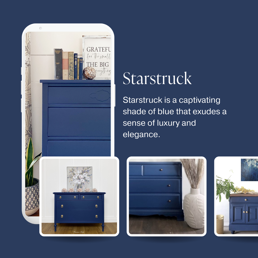 Deep navy blue chalk furniture paint Starstruck by Country Chic Paint furniture examples