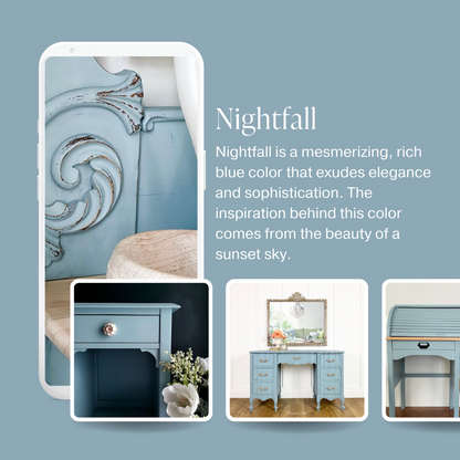 Dusty blue chalk furniture paint Nightfall by Country Chic Paint furniture examples