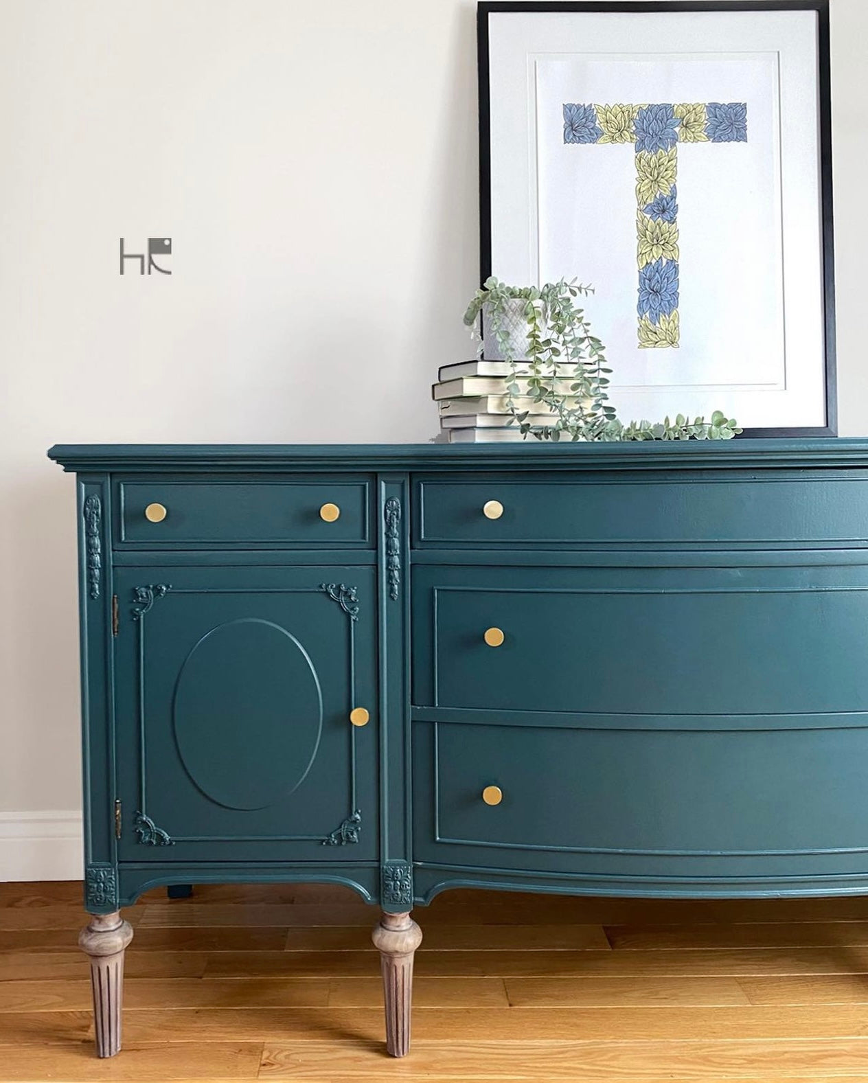 Dark teal chalk furniture paint Jitterbug by Country Chic Paint furniture example