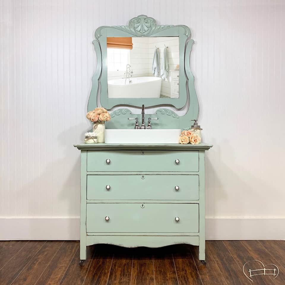 Pastel mint green chalk furniture paint Happy Hour by Country Chic Paint furniture example