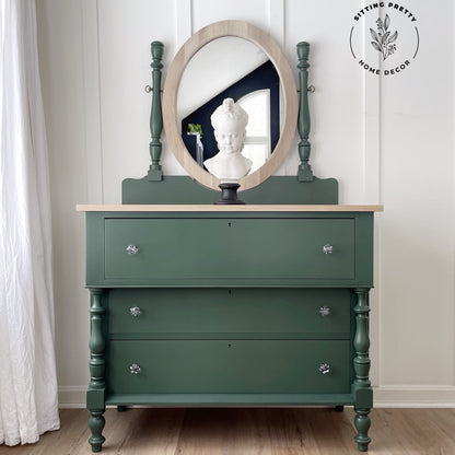 Dark forest green chalk furniture paint Hollow Hill by Country Chic Paint furniture example