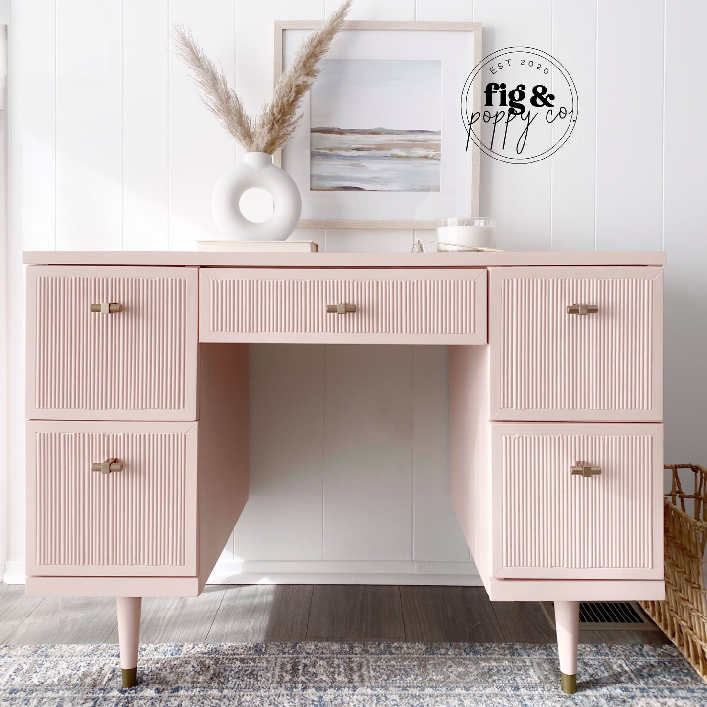 Pastel blush pink chalk furniture paint Ooh La La by Country Chic Paint furniture example