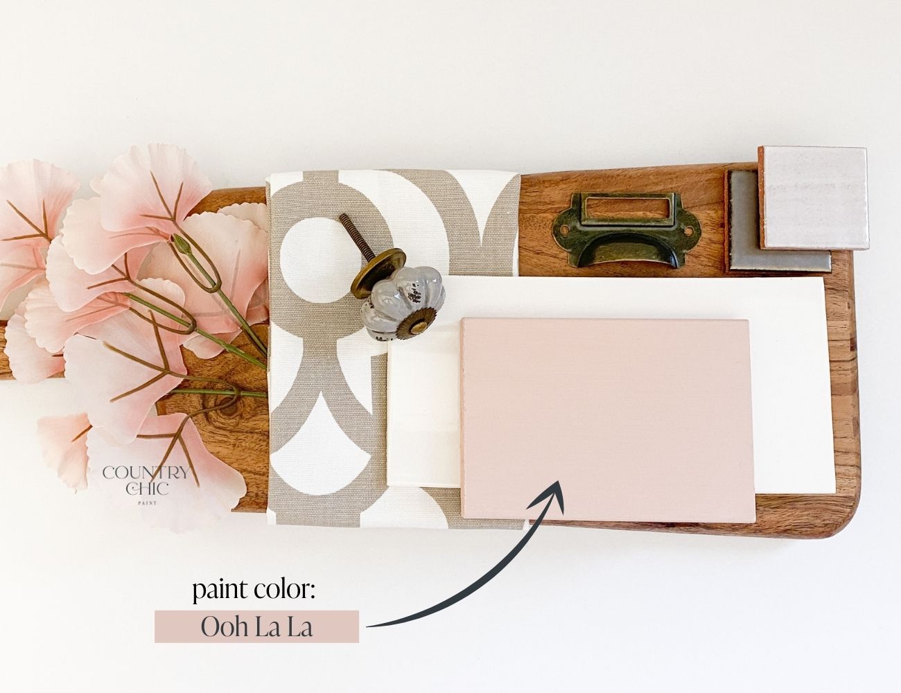 Mood board blush pink color inspiration with Ooh La La by Country Chic Paint