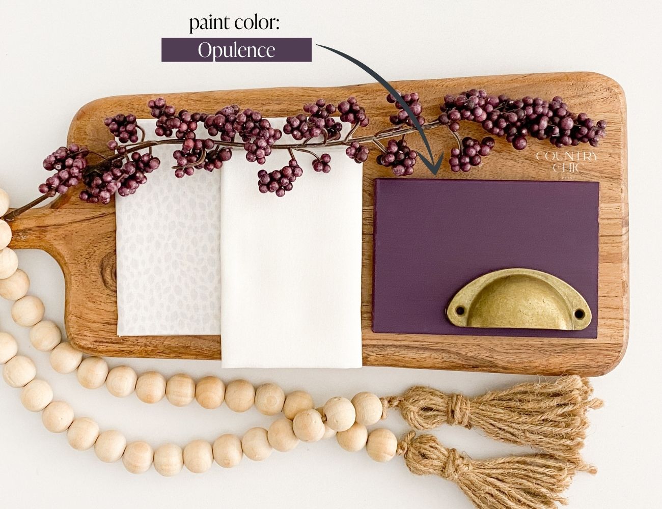 Mood board eggplant purple color inspiration with Opulence by Country Chic Paint